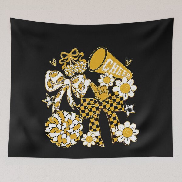 Item preview, Coquette Bow Football Gold Black Game Cheer Mom Touchdown  designed and sold by ArleneRowe.