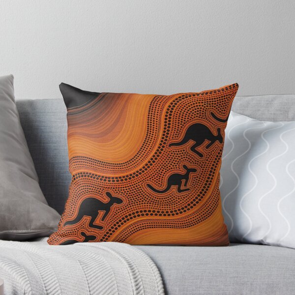 Item preview, Aboriginal Dot Painting Kangaroo Burnt Orange designed and sold by AboriginalartVI.