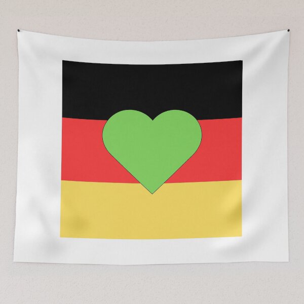 Item preview, Green heart on the German flag designed and sold by madkiitten.