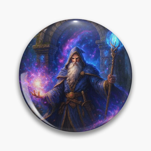 Item preview, Cosmic Rune Wizard – Arcane Portal Fantasy Mage Art designed and sold by DrakariArt.