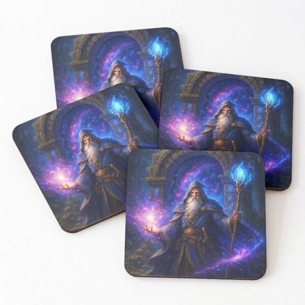 Item preview, Cosmic Rune Wizard – Arcane Portal Fantasy Mage Art designed and sold by DrakariArt.