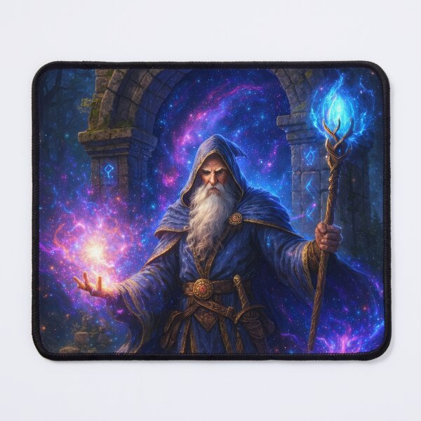 Item preview, Cosmic Rune Wizard – Arcane Portal Fantasy Mage Art designed and sold by DrakariArt.