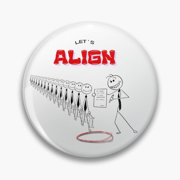 Item preview, Let’s Align – Funny Corporate Buzzword Office Humor Stickman Illustration designed and sold by chillbyME.