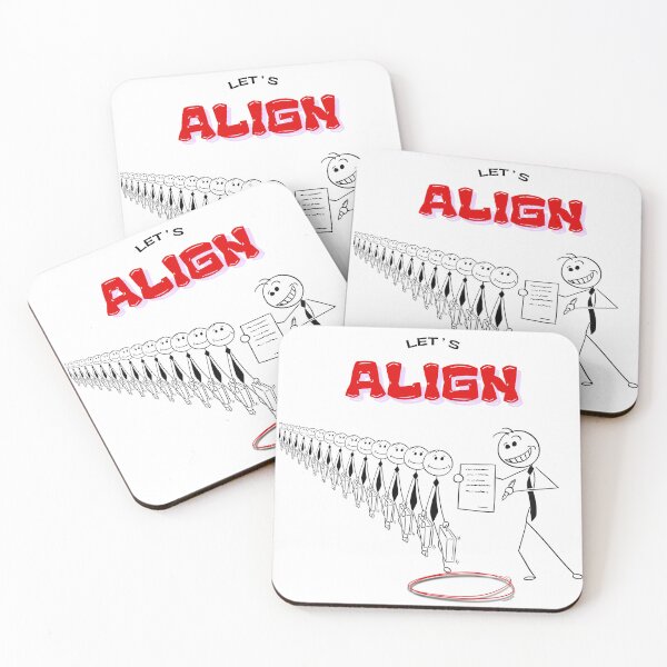 Item preview, Let’s Align – Funny Corporate Buzzword Office Humor Stickman Illustration designed and sold by chillbyME.