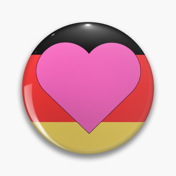 Item preview, Pink heart on German flag designed and sold by madkiitten.