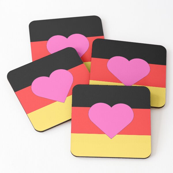Item preview, Pink heart on German flag designed and sold by madkiitten.