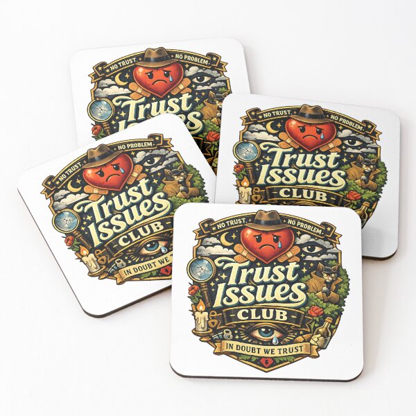 Item preview, Trust Issues Club – Funny Emblem Badge Design for Overthinkers designed and sold by StrayaDesign.
