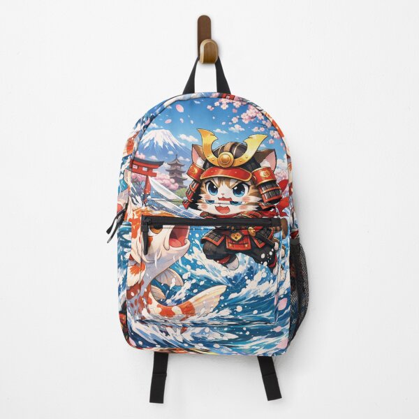 Item preview, Samurai cat fights against koi carp Japan designed and sold by Mauswohn.