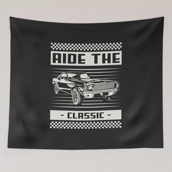 Item preview, Retro Mustang Fastback "Ride the Classic" - Vintage Muscle Car designed and sold by MrGlayga.