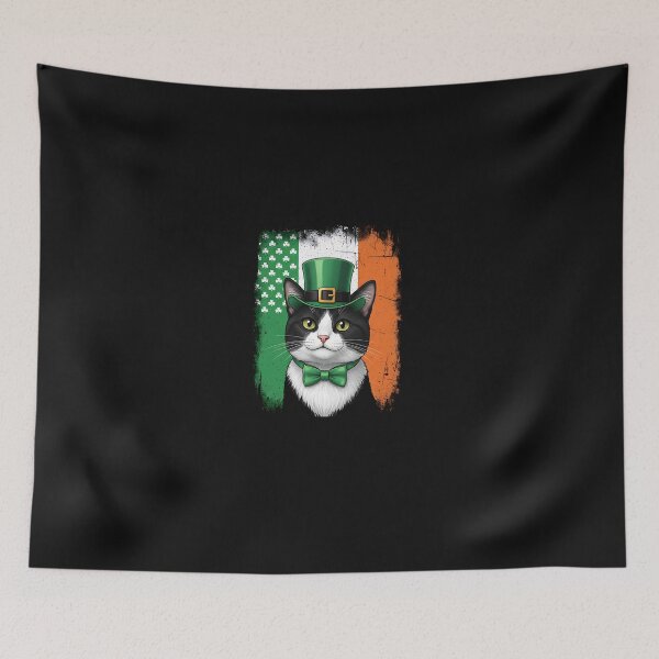 Item preview, Irish Flag Lucky Cat – Grunge St. Patrick’s Day designed and sold by Imalyanmani.