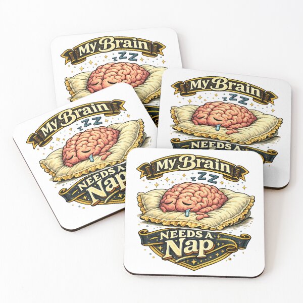 Item preview, My Brain Needs a Nap – Funny Sleepy Brain Illustration designed and sold by StrayaDesign.