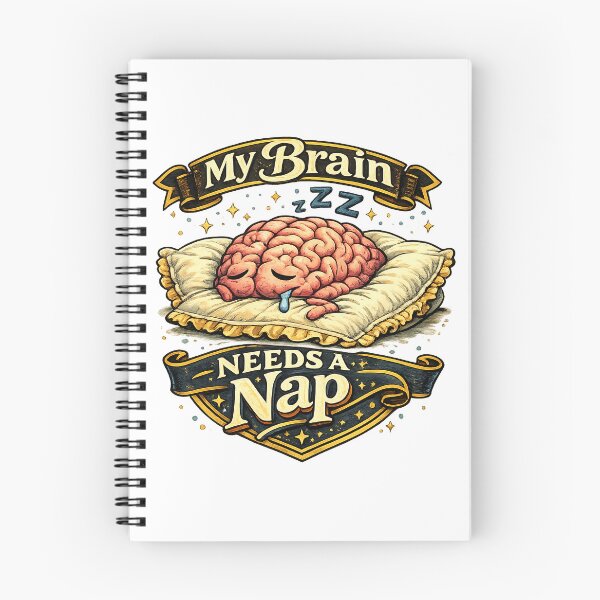 Item preview, My Brain Needs a Nap – Funny Sleepy Brain Illustration designed and sold by StrayaDesign.