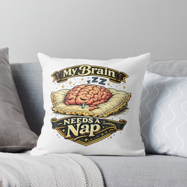 Item preview, My Brain Needs a Nap – Funny Sleepy Brain Illustration designed and sold by StrayaDesign.