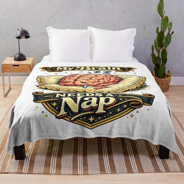 Item preview, My Brain Needs a Nap – Funny Sleepy Brain Illustration designed and sold by StrayaDesign.