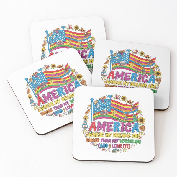 Item preview, Funny America Dreams Bigger Than My Waistline T-Shirt | Colorful Patriotic USA Humor Design | Cute Food & Freedom Graphic Sticker designed and sold by Sushikidsntoddlers.