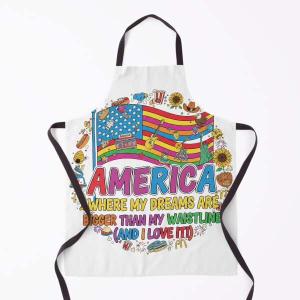 Item preview, Funny America Dreams Bigger Than My Waistline T-Shirt | Colorful Patriotic USA Humor Design | Cute Food & Freedom Graphic Sticker designed and sold by Sushikidsntod.