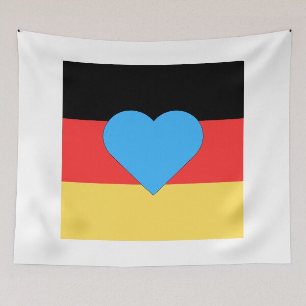 Item preview, Blue heart on German flag designed and sold by madkiitten.