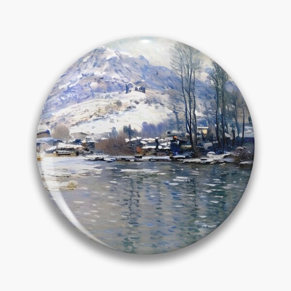 Item preview, The Seine at Port-Villez, Snow Effect - Quiet Beauty designed and sold by artdesignsnow.