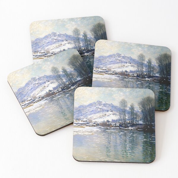 Item preview, The Seine at Port-Villez, Snow Effect - Quiet Beauty designed and sold by artdesignsnow.
