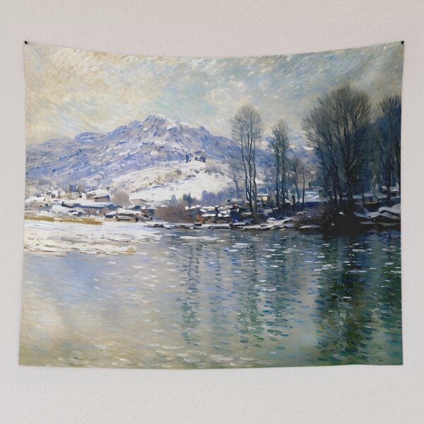 Item preview, The Seine at Port-Villez, Snow Effect - Quiet Beauty designed and sold by artdesignsnow.