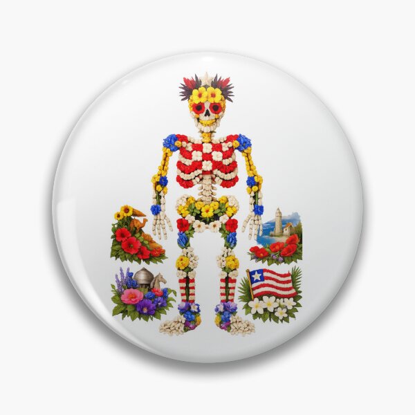 Item preview, Floral Skeleton Art – Botanical Anatomy Made of Flowers designed and sold by Fabrifrank.