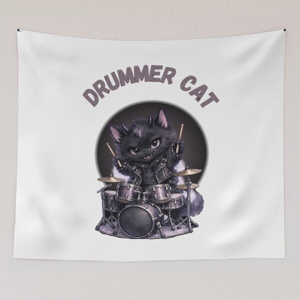 Item preview, Drummer Cat designed and sold by Lavender-Kitty.