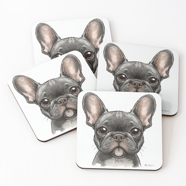 Item preview, French Bulldog Puppy - Whimsical Hand Drawn Dog Illustration designed and sold by DariuszWilkosz.