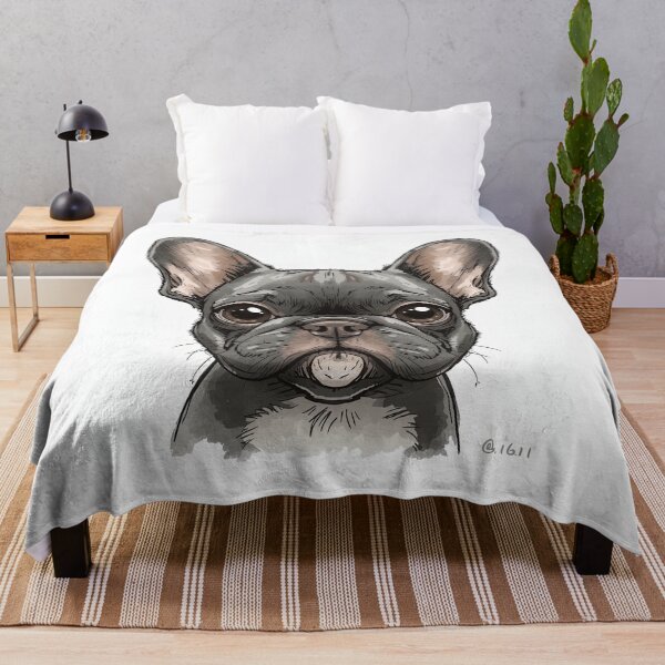Item preview, French Bulldog Puppy - Whimsical Hand Drawn Dog Illustration designed and sold by DariuszWilkosz.