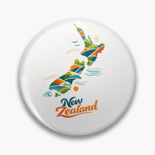 Item preview, New Zealand Map Islands Overview, Pacific and Tasman Seas designed and sold by Places On Earth.