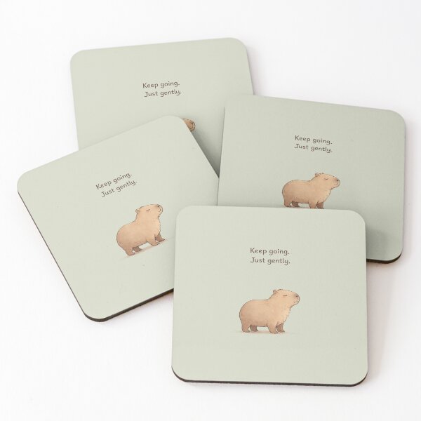 Item preview, Keep Going, Just Gently – Calm Capybara  designed and sold by HoloInverse.