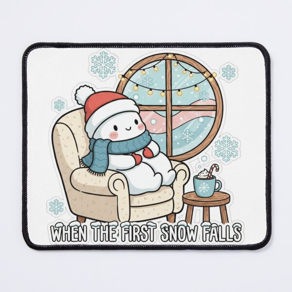 Item preview, When The First Snow Falls – Cute Winter Cartoon T-Shirt designed and sold by Imaginarium of Chaos falcon88 .