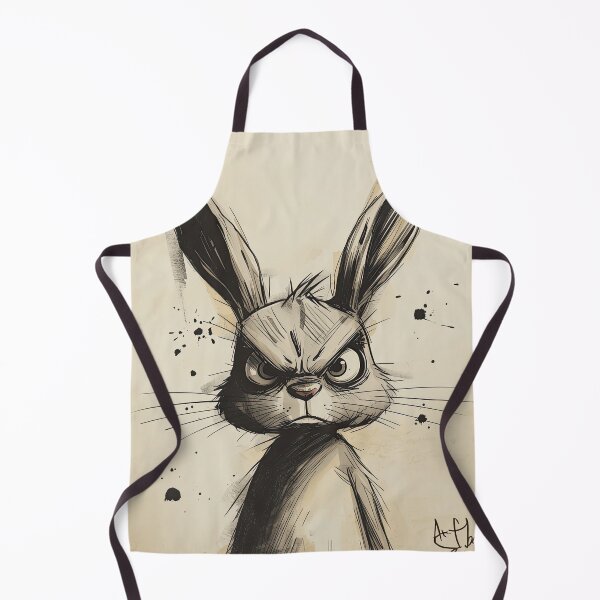 Item preview, Grumpy Rabbit - Dark Whimsical Hand Drawn Animal Art designed and sold by DariuszWilkosz.