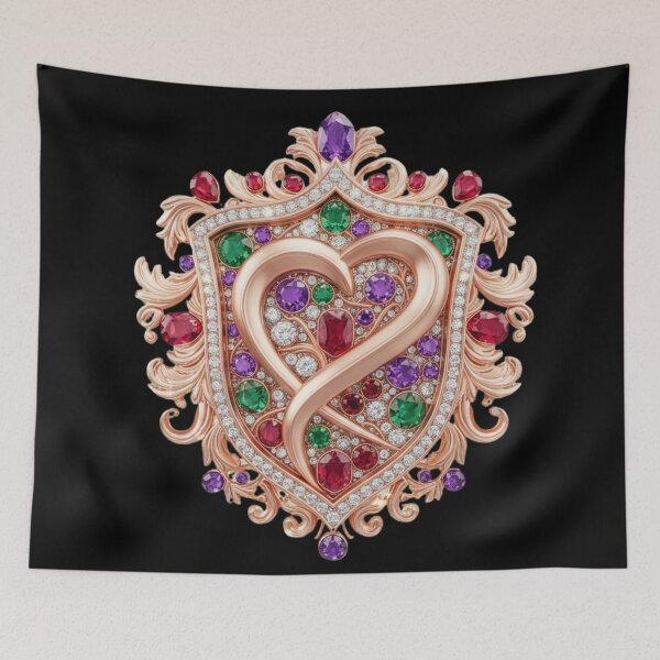Item preview, Regal Rose Gold Jeweled Heart Crest designed and sold by MonaRose_Art.