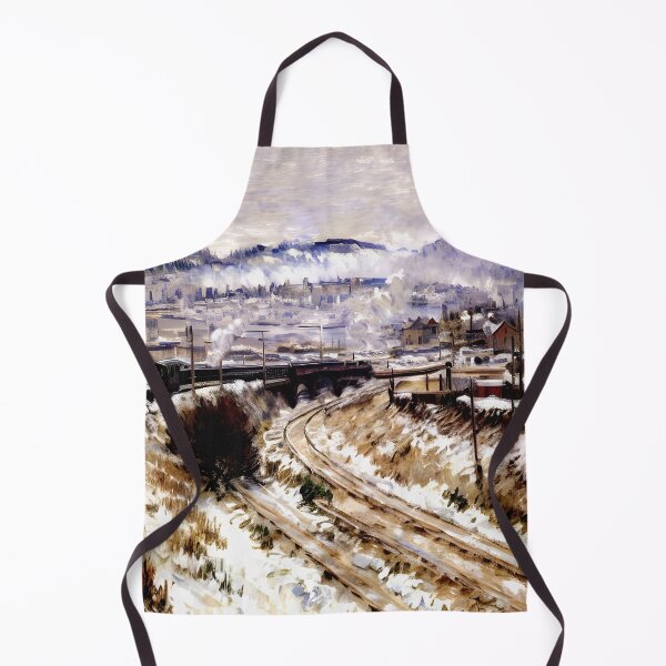 Item preview, Train in the Snow at Argenteuil - Harmony Between Modern Industry and Natural Beauty designed and sold by artdesignsnow.