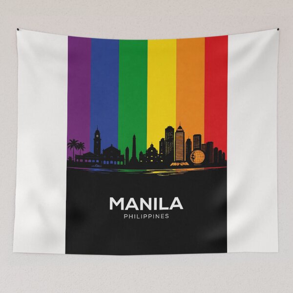 Item preview, Manila Skyline and Metropolitan Landmarks Rainbow designed and sold by Places On Earth.