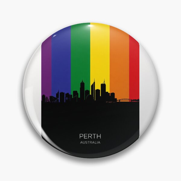 Item preview, Perth Skyline and Swan River Foreshore Rainbow designed and sold by Places On Earth.