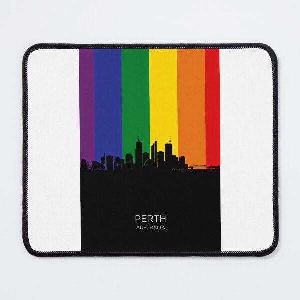 Item preview, Perth Skyline and Swan River Foreshore Rainbow designed and sold by Places On Earth.