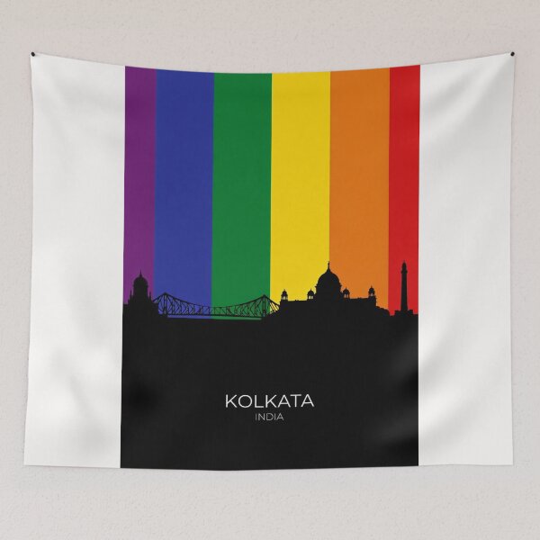 Item preview, Kolkata Skyline with Howrah Bridge and Victoria Memorial, West Bengal designed and sold by Places On Earth.