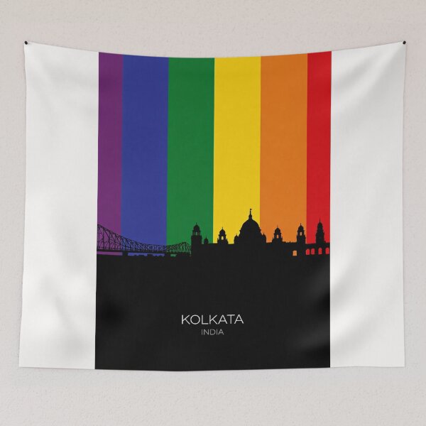 Item preview, Kolkata Cityscape with Howrah Bridge and Hooghly River designed and sold by Places On Earth.