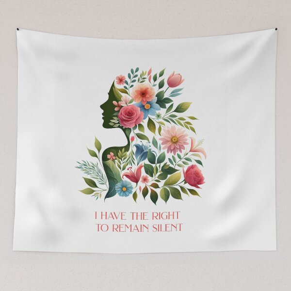 Item preview, I Have the Right to Remain Silent Shirt | Feminine Strength Floral Woman Art Tee | Healing Boundaries Self-Care Shirt | Empowered Woman Gift designed and sold by InPrintedWord.