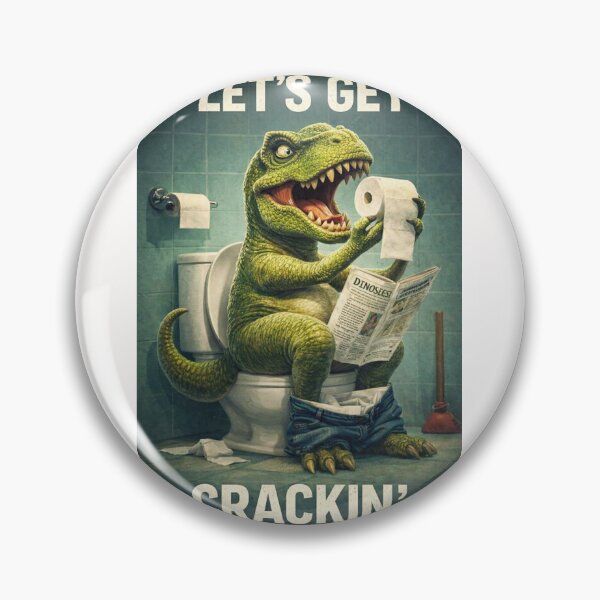 Item preview, Tyrannosaurus Rex Reading with Let’s Get Crackin’ in Toilet designed and sold by Places On Earth.