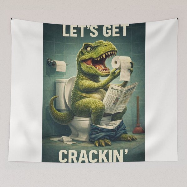 Item preview, Tyrannosaurus Rex Reading with Let’s Get Crackin’ in Toilet designed and sold by Places On Earth.