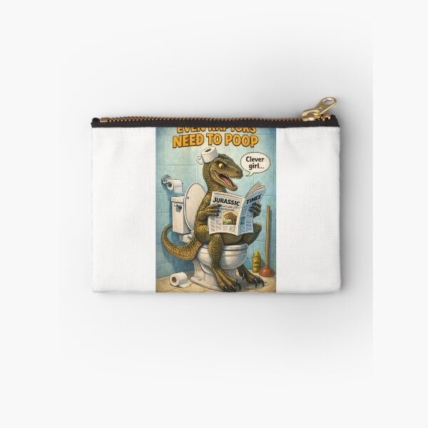 Item preview, Velociraptor Bathroom Scene with Jurassic Times Newspaper Toilet Art designed and sold by Places On Earth.