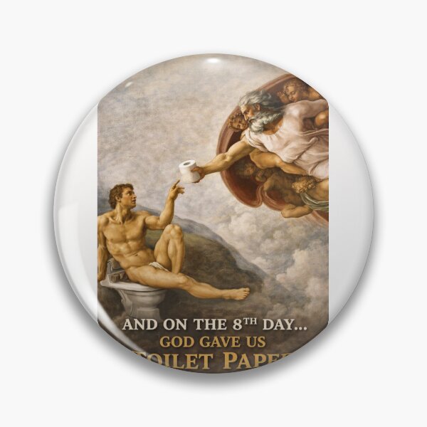 Item preview, Creation of Adam Parody with Toilet Paper and Biblical Bathroom Art designed and sold by Places On Earth.