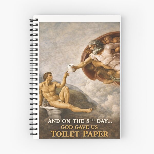 Item preview, Creation of Adam Parody with Toilet Paper and Biblical Bathroom Art designed and sold by Places On Earth.
