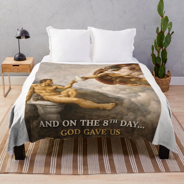 Item preview, Creation of Adam Parody with Toilet Paper and Biblical Bathroom Art designed and sold by Places On Earth.