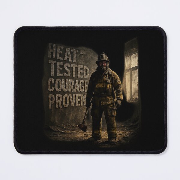 Item preview, Heat Tested Courage Proven - Heroic Firefighter Art designed and sold by MKreative Studio.