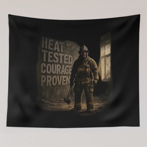 Item preview, Heat Tested Courage Proven - Heroic Firefighter Art designed and sold by MKreative Studio.