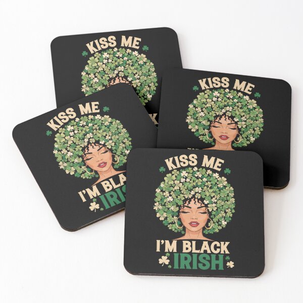 Item preview, Kiss Me Im Black Irish Funny St Patricks Day designed and sold by OlakunleOloroz.