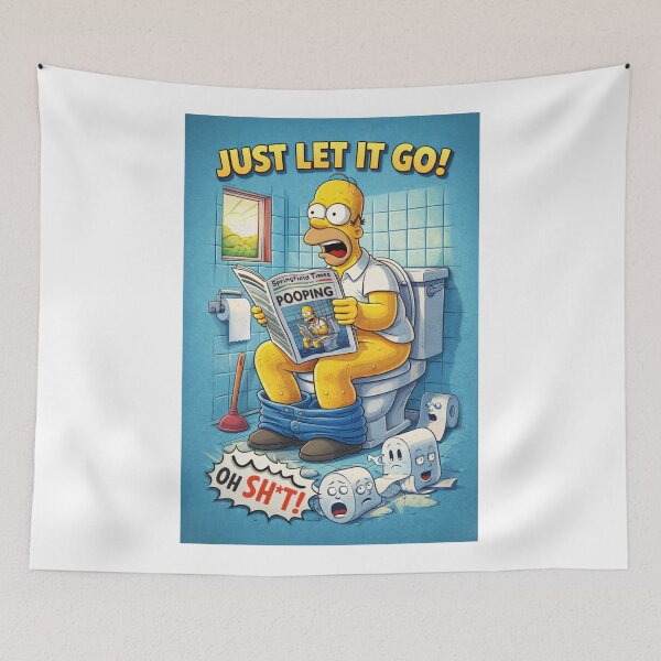 Item preview, Springfield Homer Cartoon Toilet Scene Parody designed and sold by Aryabek.